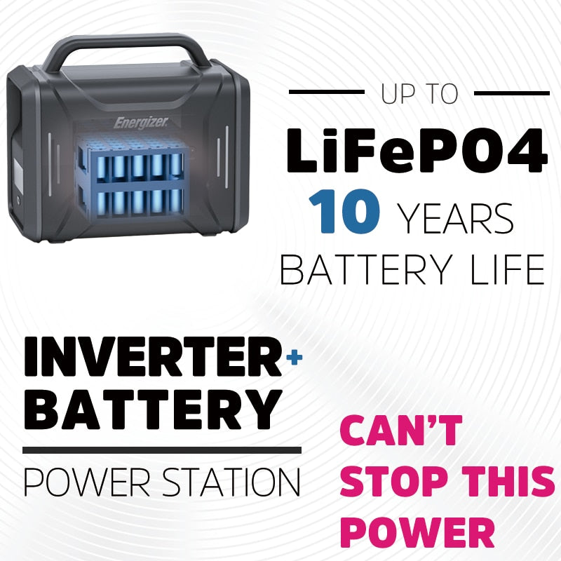 Energizer Portable Power Station 300W/320Wh Solar Generator Fast Charging Battery Travel Hunting Emergency