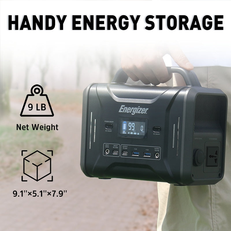Energizer Portable Power Station 300W/320Wh Solar Generator Fast Charging Battery Travel Hunting Emergency